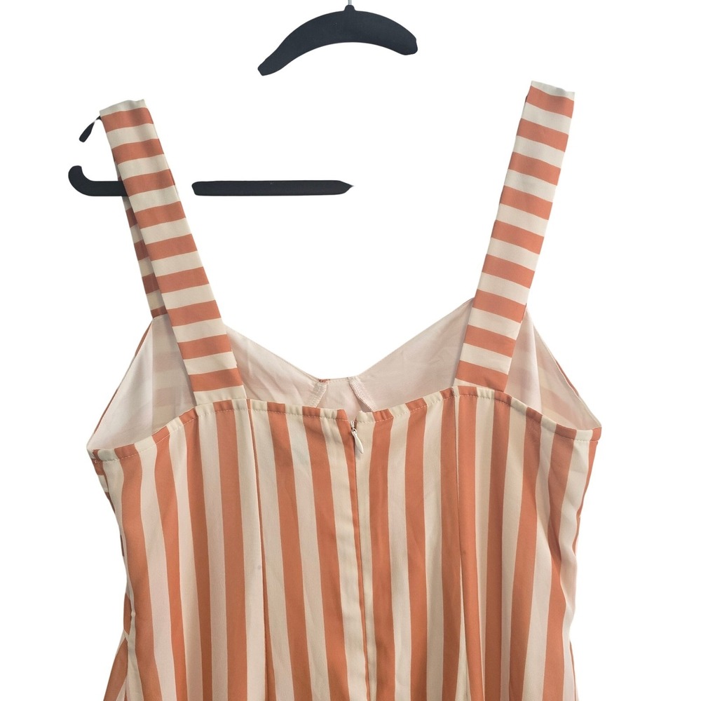 ASOS Striped Maxi Dress in Cream and orange/tan - Picture 9 of 16
